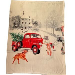 Fleece Throw Dog Truck Christmas Tree Snowman Mailbox NWOT